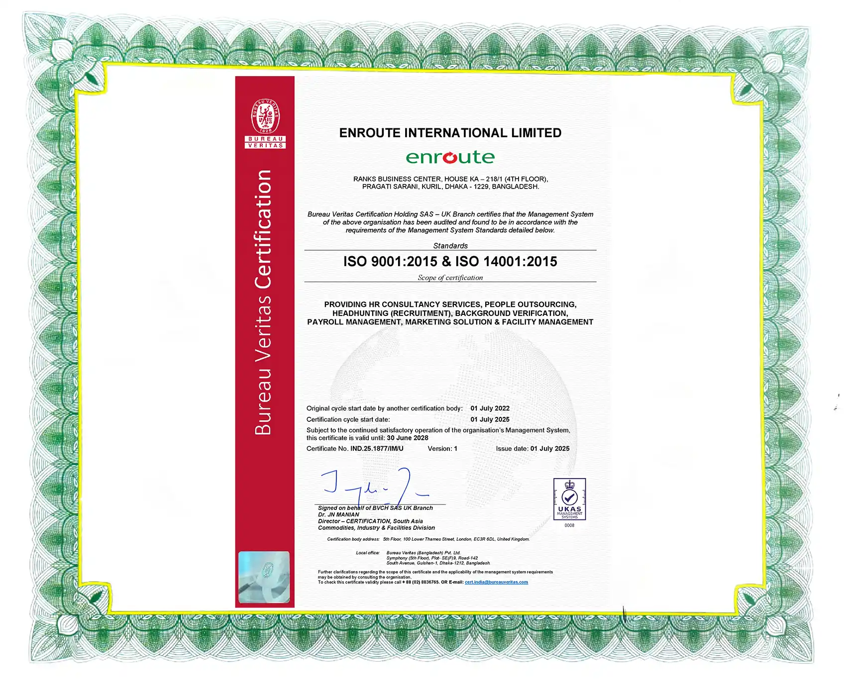 ENROUTE INTERNATIONAL LIMITED_IMS_ISO Certificate_July 01, 2025 in fream
